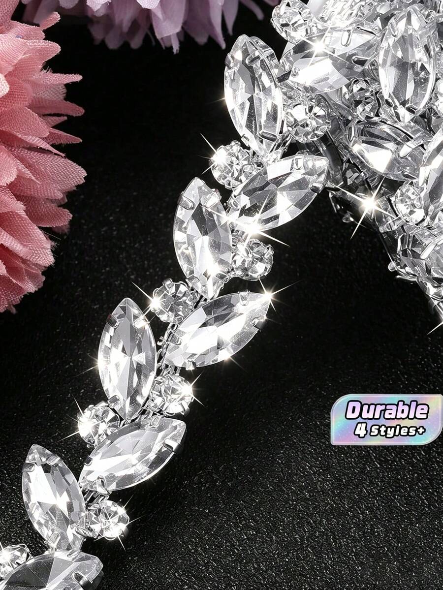 1-Inch Crystal Chain - 90cm Crystal Diamond Roll With Sparkle, Diamond Chain For DIY Crafts, Home And Clothing Decoration, Fashion Accessories, Crystal Diamond Sparkle - multicolor - View 1