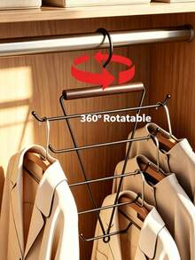 Solid Wood V-Shaped Double-Sided Hanger Storage Rack With Hooks, Hanging Hangers With Multiple Hooks, Saving Space And Multifunctional Dormitory Storage. - Multicolor - View 6