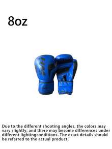 Adult Boxing Gloves, Muay Thai And Kickboxing Training Gloves, Combat Fighting Gloves, Protective Gear Gloves. - Blue - View 5