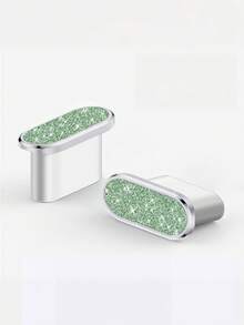 1pc Diamond Glitter Dust Plug, Compatible With IPhone 17 Pro Max, 16 Pro Max, 15 Pro Max, 16 Plus, 15 Plus, 17Air, Type‑C Phone Charging Port Dust Plug - Multicolor - View 16