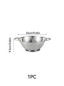 Stainless Steel Rice Washing Sieve With Foot Basin, Double Ear, Rice Washing And Vegetable Draining Bowl, Fruit Basket, Rice Bowl, Fruit Basket 24CM - silver - View 13