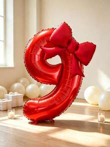 Numeric Foil Balloons, Ideal For Indoor‑Scene Decorations For Birthdays, Anniversaries And Theme Parties. Can Be Used As Tabletop Ornaments And Focal‑Point Decorations For Venues. Popular Decorative Items For Theme Celebrations. - 32 inch red + 21 inch butterfly - View 13