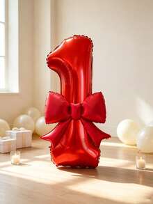 Numeric Foil Balloons, Ideal For Indoor‑Scene Decorations For Birthdays, Anniversaries And Theme Parties. Can Be Used As Tabletop Ornaments And Focal‑Point Decorations For Venues. Popular Decorative Items For Theme Celebrations. - 32 inch red + 21 inch butterfly - View 18
