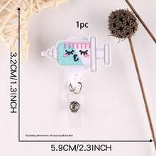1pc/8pcs Medical Nurse Badge Holder With Retractable Reel And Spring Cord For Work ID Card Back To School - multicolor - View 4