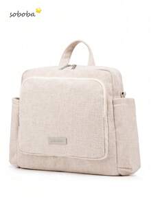 SHEIN 1 Extra-Capacity Multi-Functional Mommy Diaper Backpack, With 2 Stroller Straps, Ideal For Travelling And Picnics - Multicolor - View 14