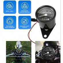 Retro Mechanical Motorcycle Speedometer Odometer (Black, Black Fa-Ce), For Motorcycle Custom Modification - Black black face - View 6