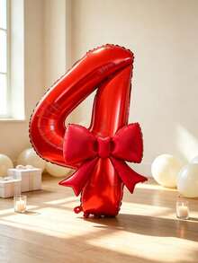 Numeric Foil Balloons, Ideal For Indoor‑Scene Decorations For Birthdays, Anniversaries And Theme Parties. Can Be Used As Tabletop Ornaments And Focal‑Point Decorations For Venues. Popular Decorative Items For Theme Celebrations. - 32 inch red + 21 inch butterfly - View 9