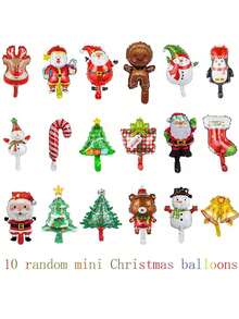 Bộ bóng bay foil chủ đề Giáng Sinh, hoàn hảo để trang trí tiệc trong nhà dịp Noel, họp mặt gia đình, sự kiện chủ đề lễ hội và trang trí trưng bày cửa sổ, dễ dàng tạo không khí Giáng Sinh lễ hội đậm nét - Giáng sinh ngẫu nhiên mini - Xem 12