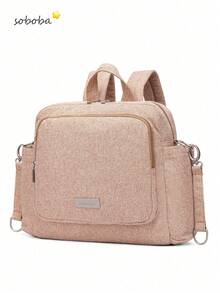 SHEIN 1 Extra-Capacity Multi-Functional Mommy Diaper Backpack, With 2 Stroller Straps, Ideal For Travelling And Picnics - Multicolor - View 13