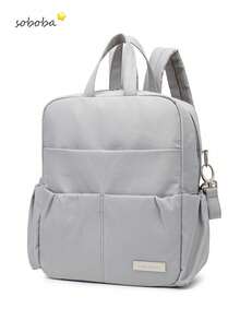 SHEIN 1 Camel Large-Capacity Oxford, Light Mommy Diaper Backpack, With 2 Stroller Straps, Suitable For Travelling - Multicolor - View 11
