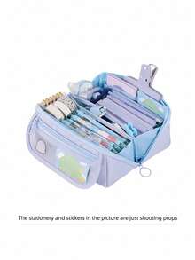 Large Capacity Multifunctional Pencil Case With Desk Organizer Dividers Durable Polyester Material Portable Study Desktop Storage Box Multi Compartment For Pens Pencils Markers Ideal Back To School Gift Unisex - multicolor - View 15