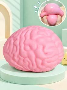 Easy Sqweezy Jumbo Brainy - اضغط على هذا الدماغ العملاق الكبير والممتع والناعم والبطيء الارتفاع لتخفيف التوتر - لعبة حسية / لعبة تململ أصلية وهدية للأطفال والبالغين - متعدد الألوان - مشاهدة 2