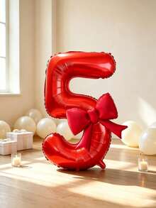 Numeric Foil Balloons, Ideal For Indoor‑Scene Decorations For Birthdays, Anniversaries And Theme Parties. Can Be Used As Tabletop Ornaments And Focal‑Point Decorations For Venues. Popular Decorative Items For Theme Celebrations. - 32 inch red + 21 inch butterfly - View 14