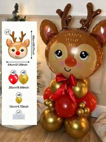 Christmas Balloon Set, Ideal For Christmas‑Themed Parties, Holiday Family Gatherings And Store Window Displays, Delivering Great Photo‑Taking Effects As Christmas Decorations. - Assemble Elk - View 8