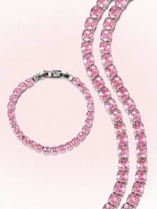 Popjeli 1 Dopamine Dopamine Colored Bracelet, Suitable For Women, Holiday Gifts, Party Gifts - Pink - View 1