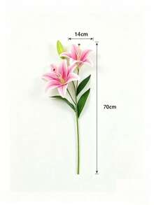 Cirelle 1pc Real Touch Artificial Lily Stem, Realistic Faux Silk Stargazer Lily Flowers, Artificial Floral Spray For Home Table Decor, Vase Arrangement, Wedding Decor - Multicolor - View 13