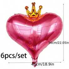 Crown‑Heart Foil Balloon Set, A Preferred Decorative Item For Birthday Banquets, Themed Parties, Arch Scene Arrangements And Family Gatherings. - Pink Crown - View 8