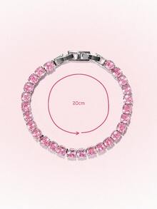 Popjeli 1 Dopamine Dopamine Colored Bracelet, Suitable For Women, Holiday Gifts, Party Gifts - Pink - View 8