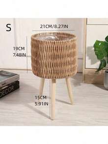 Nordic-Style Creative Flower Pot, Suitable For Home Gardening, Indoor And Outdoor Office Decoration, And Weaving Crafts, Green Willow Woven Flower Pot - A - View 6