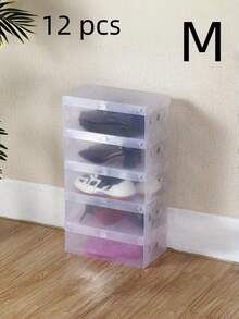 1/6/12-Pack Clear Flip-Top Shoe Boxes, Foldable Travel Shoe Boxes, Easy To Clean, Suitable For High Heels, Sandals And All Kinds Of Shoes, Shoe Storage Organizer Boxes - View 11