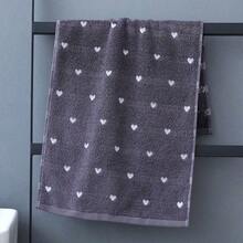 Joivida 1pc Cute Gray Bath Towel / Hand Towel - Soft Absorbent Cotton Heart Patterned Towel, Decorative Aesthetic Bathroom Towel - Dark Grey - View 7