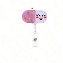 1pc/8pcs Medical Nurse Badge Holder With Retractable Reel And Spring Cord For Work ID Card Back To School - multicolor - View 11