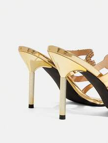 CUCCOO TILAWA Sexy Pointed Women's High Heels - A Delicate Rhinestone Heterosexual Design With A Slip-On Design, Perfect For Parties And Formal Events, Stilettos - Gold - View 8