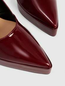 CUCCOO LuxiPop High-Heeled Thick-Soled Platform Fashionable And Simple Banquet Shoes - Burgundy - View 6