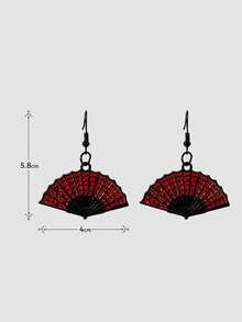 MortiRose 1 Pair Of Gothic Scalloped Spider Webs For Daily Travel With Women's Earrings, Halloween, Halloween Accessories/Gothic/Dark/Black - Black and White - View 9