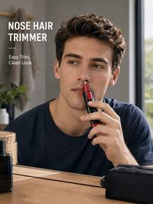 Teckwe Electric Nose Hair Trimmer, Portable Ear Nose Hair Clipper, Washable Trimming Tool For Men Daily GroomingBattery Not Included, 1 AA Battery Needed. - default - View 3