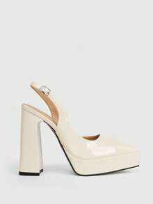 CUCCOO LuxiPop High-Heeled Thick-Soled Platform Fashionable And Simple Banquet Shoes - Apricot - View 4