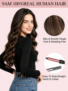 Balayage Brown Octopus Clip‑In Remy Human Hair Extensions One Piece All‑In‑One Multi‑Clips Hair Piece No Glue No Tape Add Full Volume For Women - S2/6/2 - View 12