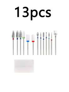 13Pcs Nail Drill Bits SetCuticle Clean & Polishing - Multicolor - View 9