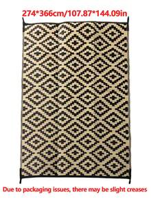5ft X 8ft Waterproof Outdoor Rug, Reversible Plastic Straw Indoor Outdoor Patio Carpet For RV, Porch, Deck, Backyard, Camper, Balcony, Picnic, Grey And White - multicolor - View 9