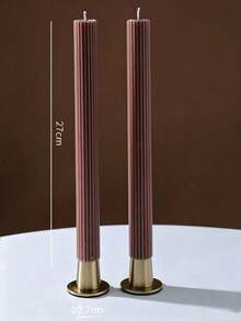 Cirelle 1 buah Lilin Taper Bergaris Aneka Warna, Lilin Makan Malam Tinggi Elegan Beralur untuk Pernikahan, Pesta, Ulang Tahun & Dekorasi Meja Rumah yang Estetis - Beraneka warna - View 17