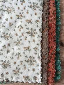 Vintage Floral Cleaning Cloths, Soft Absorbent Microfiber Dish Towels, Scalloped Edge Reusable Kitchen Towels, Multi-Purpose Lint Free Cleaning Rags For Kitchen Bathroom Household - Multicolor - View 12