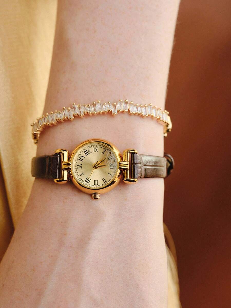 Opalesca Osmanthus Small Brown Highly Attractive Light Luxury Niche Retro Art Watch Waterproof Small Exquisite High Sense Of Simplicity - Brown - View 1
