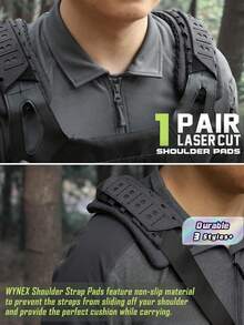 1Pc Mesh Shoulder Pad Protector, Breathable Laser‑Cut Tactical Vest Shoulder Strap Cushion, Comfort Padded Cover For Hunting Vest, Backpack, Outdoor Gear - multicolor - View 1