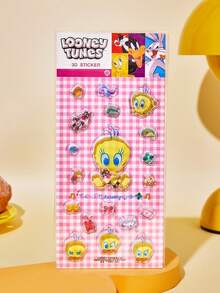 LOONEY TUNES X POKOJA LAND Tweety Bird 3D Puffy Sticker Sheet 4 Style Options, Transparent PVC Bubble Glue Cartoon Decals With Character Figure & Mini Item Shapes, Reusable Waterproof Stickers For Journaling Scrapbooking Laptop Suitcase Decor - Multicolor - View 4