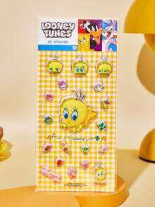 LOONEY TUNES X POKOJA LAND Tweety Bird 3D Puffy Sticker Sheet 4 Style Options, Transparent PVC Bubble Glue Cartoon Decals With Character Figure & Mini Item Shapes, Reusable Waterproof Stickers For Journaling Scrapbooking Laptop Suitcase Decor - Multicolor - View 10