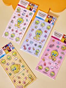 LOONEY TUNES X POKOJA LAND Tweety Bird 3D Puffy Sticker Sheet 4 Style Options, Transparent PVC Bubble Glue Cartoon Decals With Character Figure & Mini Item Shapes, Reusable Waterproof Stickers For Journaling Scrapbooking Laptop Suitcase Decor - Multicolor - View 2