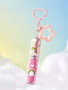 SHEIN X Care Bears 5ml/0.2oz 可補充淺粉色小熊香水噴霧瓶，底部填充，壓式噴頭，透明視窗，迷你便攜化妝瓶，適合旅行與飛機隨身攜帶，附星星吊飾可掛在包包或鑰匙圈 - 淺粉色 - 查看 1