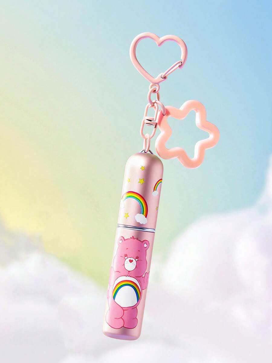 SHEIN X Care Bears 5ml/0.2oz 可補充淺粉色小熊香水噴霧瓶,底部填充,壓式噴頭,透明視窗,迷你便攜化妝瓶,適合旅行與飛機隨身攜帶,附星星吊飾可掛在包包或鑰匙圈 - 淺粉色 - 查看 1