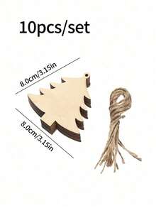 Christmas Wooden Hanging Ornaments 10/20/30PCS, Rustic Carved Wood DIY Decor For Tree Home Holiday Party, Handmade Style Xmas Gift Accessories, Random Assortment Sent For Festive Winter Celebration - multicolor - View 5