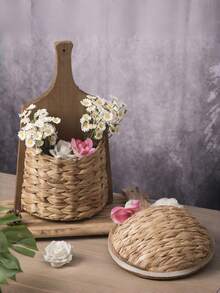 Rustic Woven Gourd Grass Wall‑Mounted Storage Basket, Creative Handmade Wall Hanging Flower Pot, Decorative Wall Basket Ornament - Multicolor - View 8