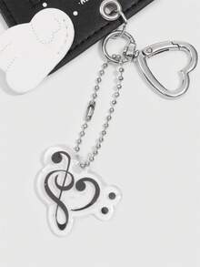 ROMWE Y2K Music Sweet And Cool Style Black Note Shape Card Bag, Star Chasing Small Card Storage, Wing Pendant Creative Modeling Idol Card Protective Cover - Black - View 6
