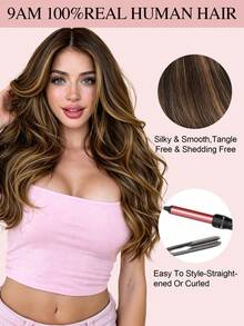 蜂蜜金 Balayage 章魚夾式人髮接髮片 一件式舒適佩戴 簡易安裝 便攜式髮片 打造豐盈髮型 - S4/27/4 - 查看 12