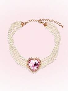 Popjeli 3pcs Pink Love Pearl Jewelry Set - Pink - View 4