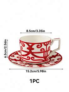 1 Set Of French-Style, Lightly Luxurious Coffee Cups And Saucers; Vintage, Niche Red Ceramic Cups And Saucers; Exquisite Afternoon Tea Dessert Cups And Saucers; A High-End Bone China Cup-And-Saucer Set For Home Use. - Multicolor - View 10