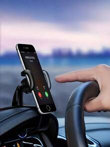 Car Dashboard Instrument HUD Phone Holder Universal Spring Clip 360 Degree Rotation Navigation Anti Shake Shockproof Stable Bracket Non Slip Easy Install Smartphone GPS Adjustable SUV RV - Black - View 6